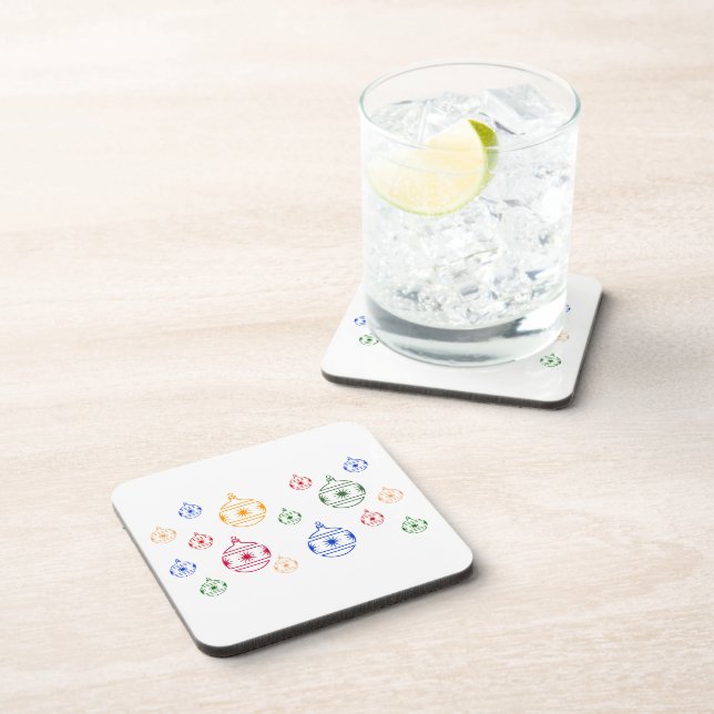Coaster Set - Christmas Tree Ornaments (Right Side)