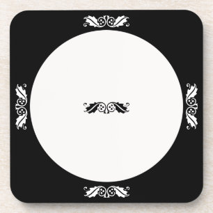 Coaster Set - Holly leaves in black and white