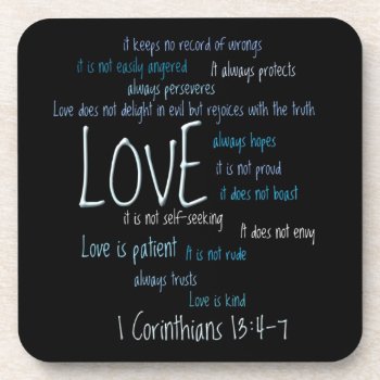 Coaster Set - Love Is Patient Mix by PawsitiveDesigns at Zazzle