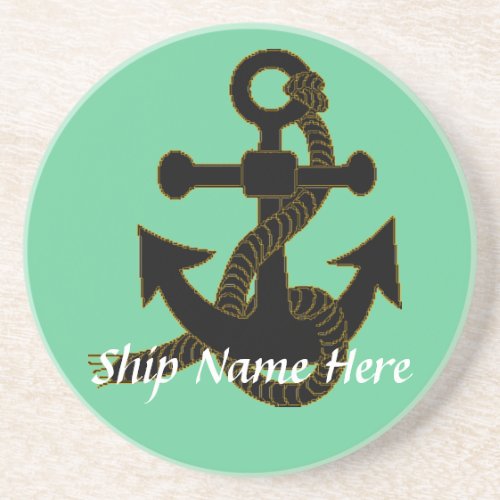 Coaster _ Ships anchor with name