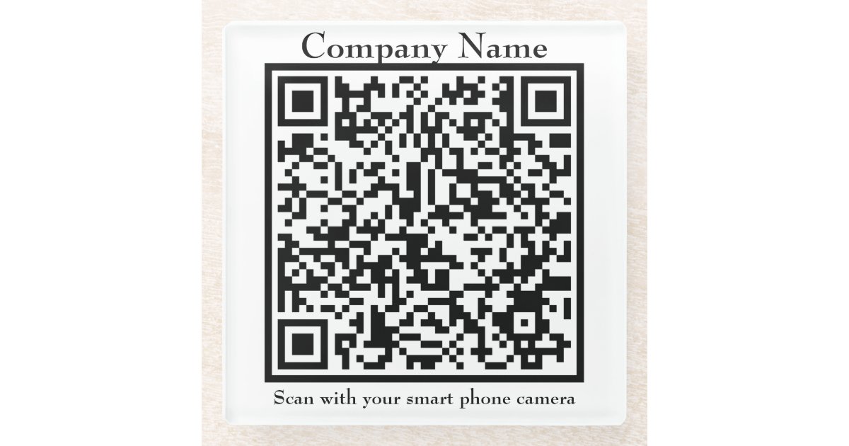 Coaster Square Glass QR Code | Zazzle