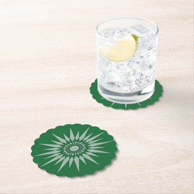 Coaster - Starburst Pattern in Dark Green (Insitu)