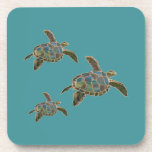 Coaster - Three Turtles Swimming
