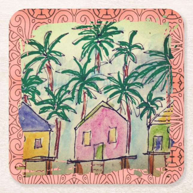 Coaster - Tropical Cabin Paintstroke-2 (Front)