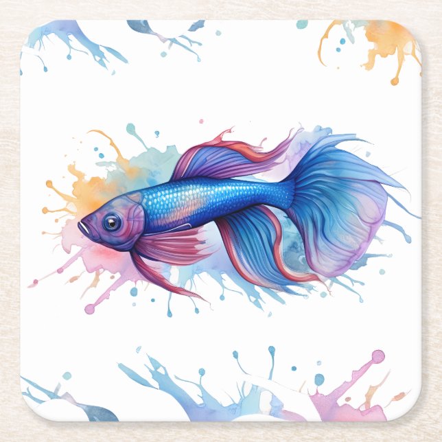 Coaster - Watercolor Series: Betta Fish (Front)