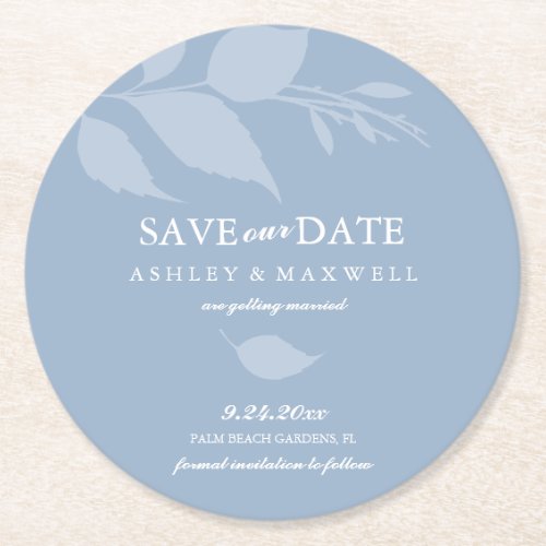 Coaster Wedding Save The Date Blue