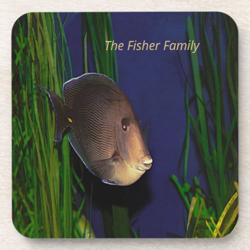 Coaster With a Fish Design and Sea Grass