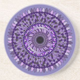 coaster with a purple mandala design
