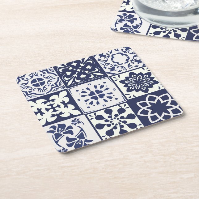Coaster with Azulejos pattern (Angled)