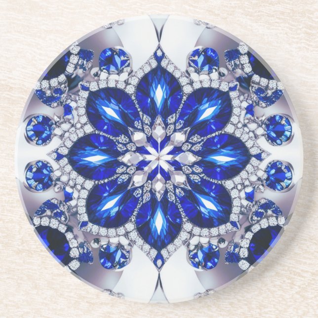 Coaster with Blue White Colors Design (Front)