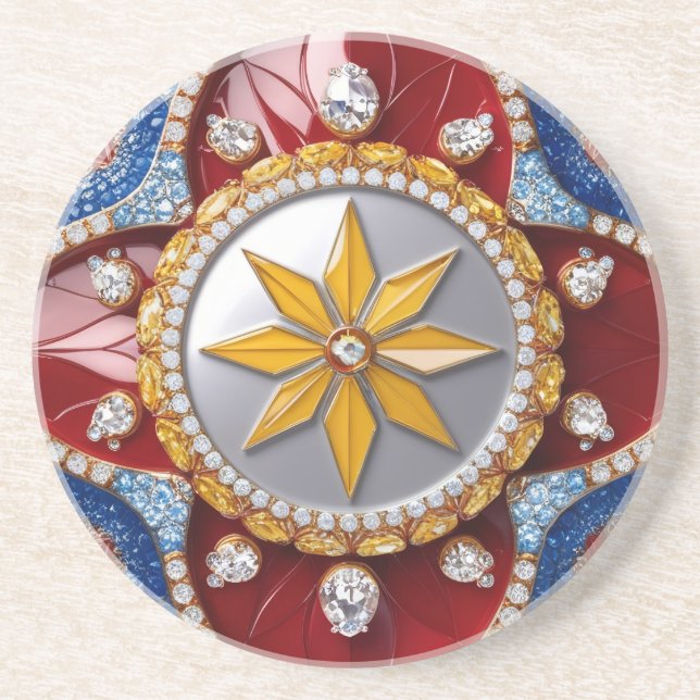 Coaster with Colombian Colors Design (Front)