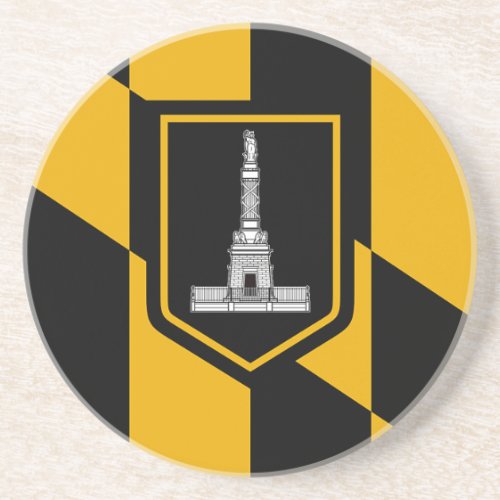 Coaster with Flag of Baltimore Maryland USA