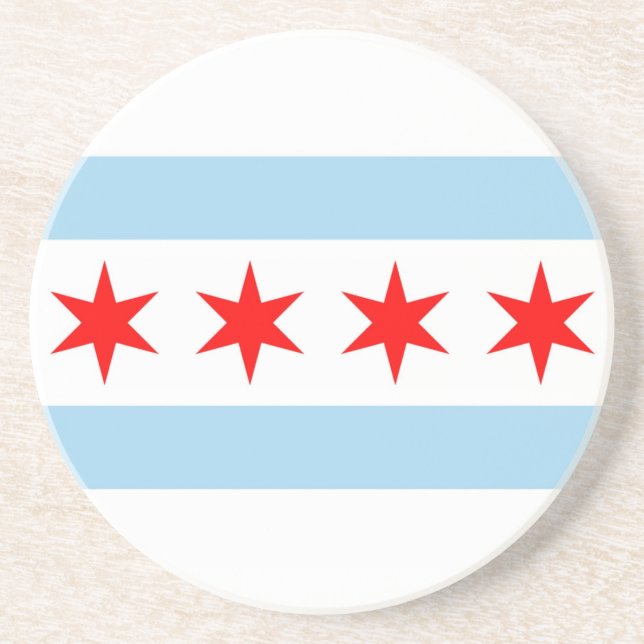 Coaster with Flag of Chicago, Illinois, USA (Front)
