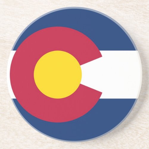 Coaster with Flag of Colorado USA