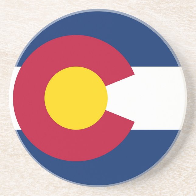 Coaster with Flag of Colorado, USA (Front)