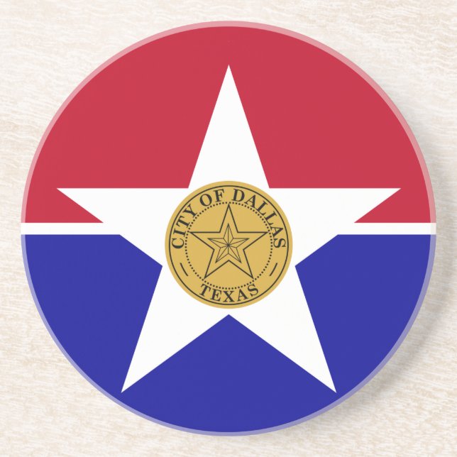Coaster with Flag of Dallas, Texas, USA (Front)