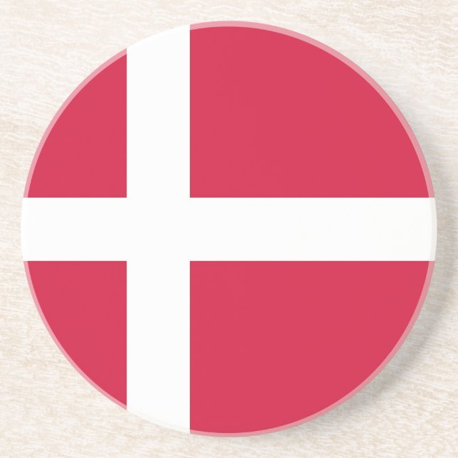 Coaster with Flag of Denmark (Front)