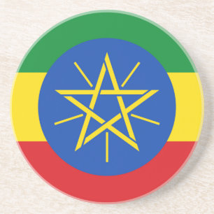 Coaster with Flag of Ethiopia