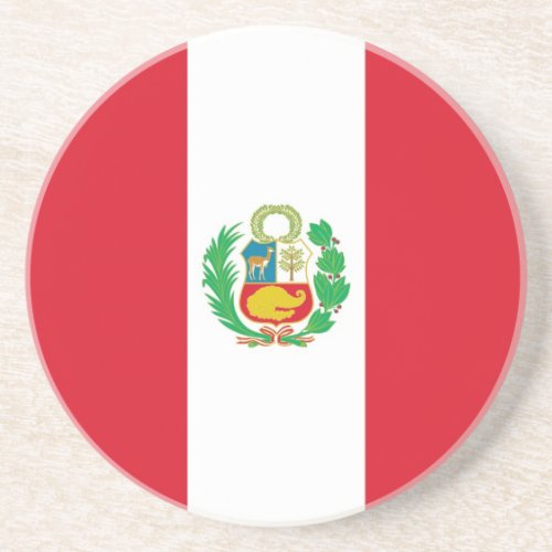 Coaster with Flag of Peru