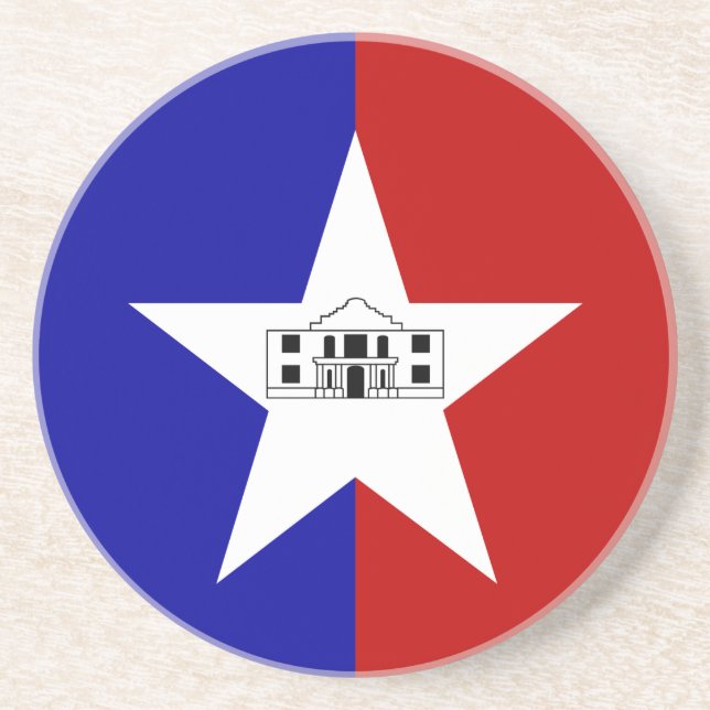 Coaster with Flag of San Antonio, Texas, USA (Front)