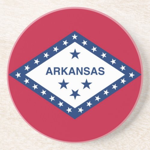 Coaster with Flag of the Arkansas USA