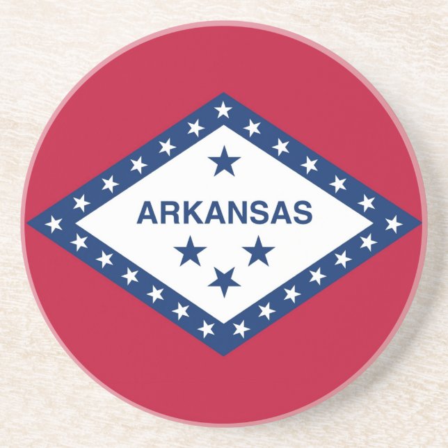 Coaster with Flag of the Arkansas, USA (Front)