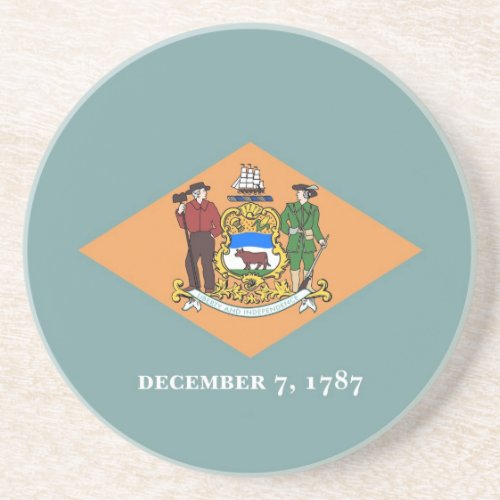 Coaster with Flag of the Delaware USA