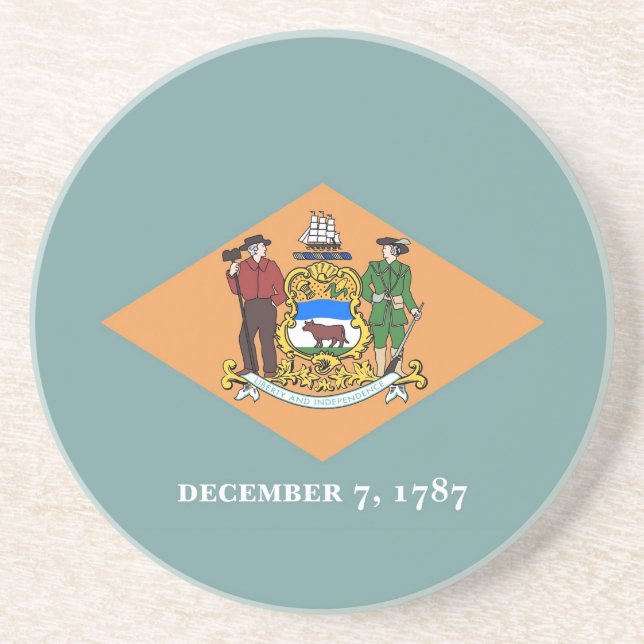 Coaster with Flag of the Delaware, USA (Front)