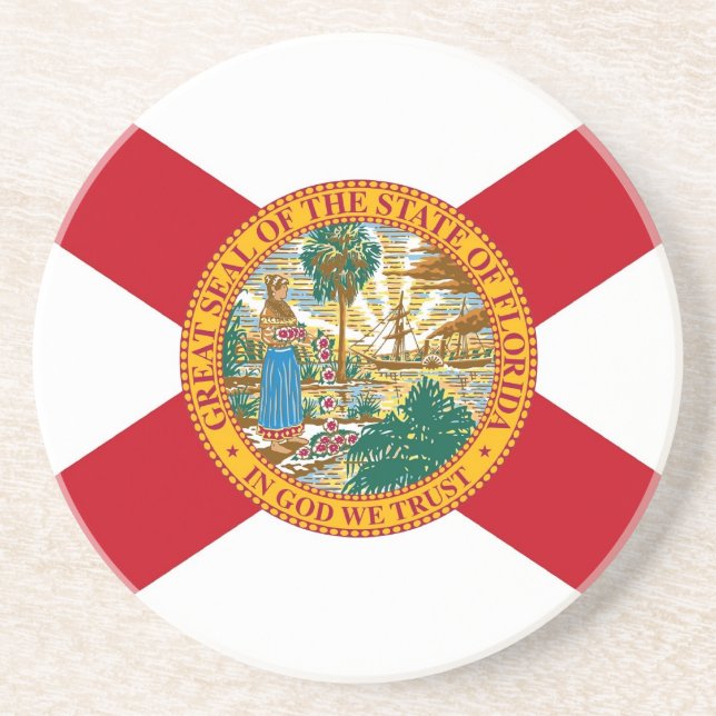 Coaster with Flag of the Florida, USA (Front)
