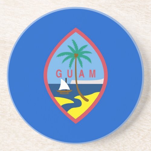 Coaster with Flag of the Guam USA