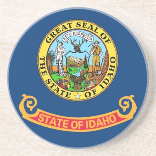 Coaster with Flag of the Idaho USA