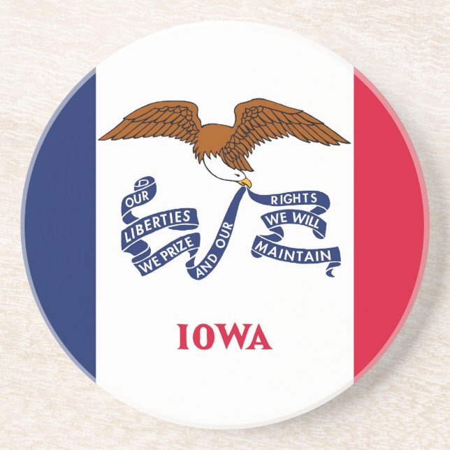 Coaster with Flag of the Iowa, USA (Front)