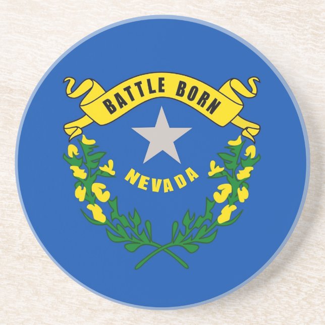 Coaster with Flag of the Nevada, USA (Front)