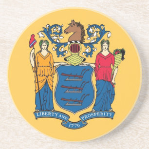 Coaster with Flag of the New Jersey, USA