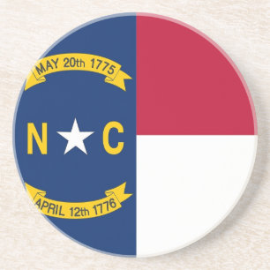 Coaster with Flag of the North Carolina, USA