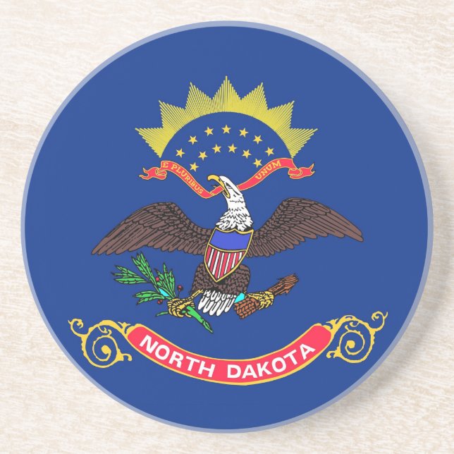 Coaster with Flag of the North Dakota, USA (Front)