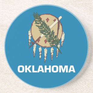 Coaster with Flag of the Oklahoma, USA