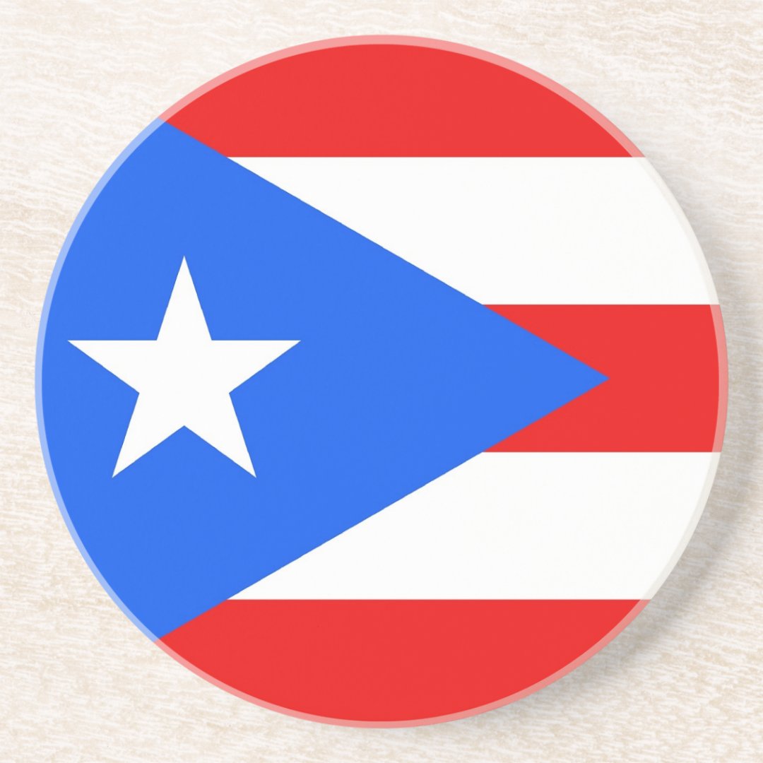 Coaster with Flag of the Puerto Rico, USA | Zazzle