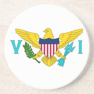 Coaster with Flag of the Virgin Islands, USA