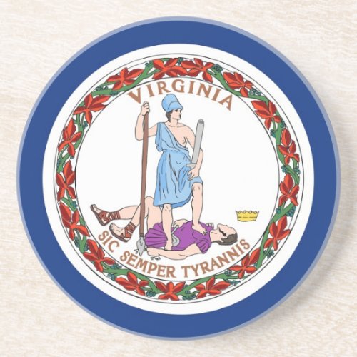 Coaster with Flag of the Virginia USA