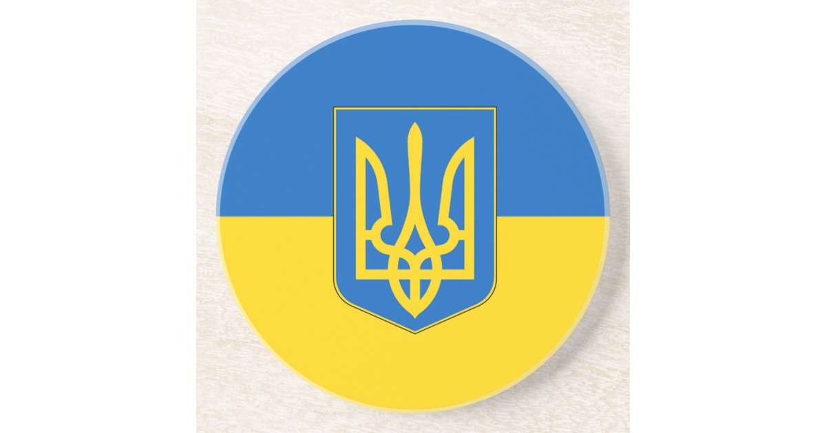 Coaster with Flag of Ukraine | Zazzle