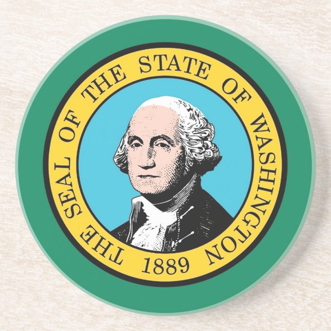 Coaster with Flag of Washington, USA (Front)