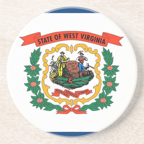 Coaster with Flag of West Virginia USA