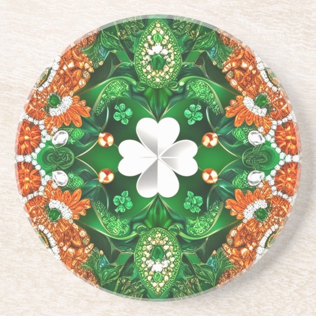 Coaster with Ireland Colors Design (Front)