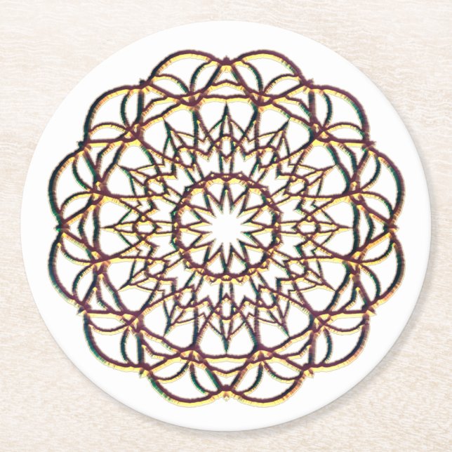 Coaster With Lace Like Gold Design (Front)