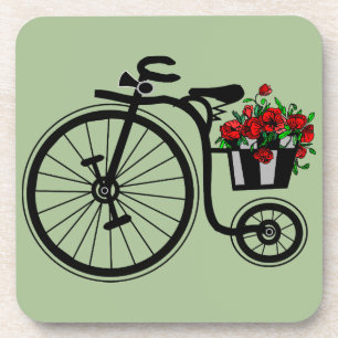 Coaster with Romantic Flowers Bike - Your Colors