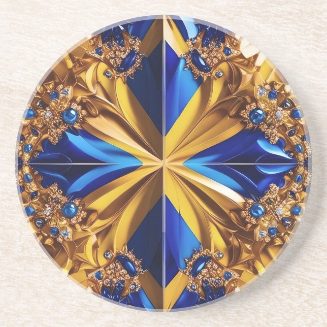 Coaster with Sweden Colors Design (Front)