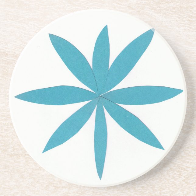 Coaster with Turquoise Star Design (Front)