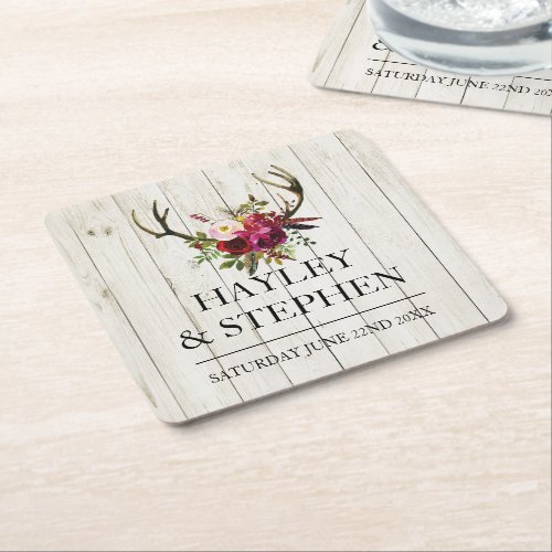 Coasters Antlers Rustic Stag Wedding Party