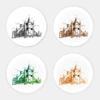 Coasters - Castles in Various Colors
